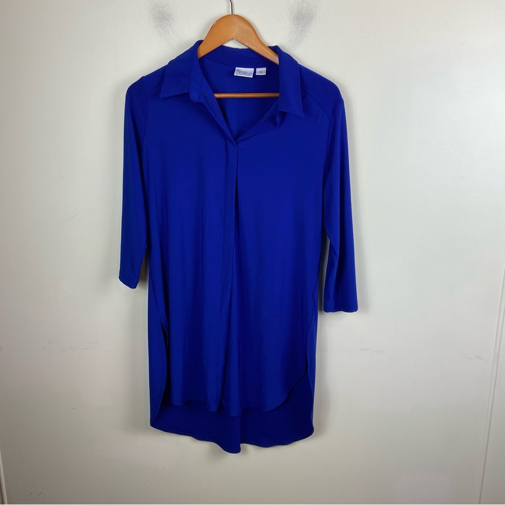 Women with control by Rene’e Greenstein Tunic Blouse Royal Blue Modest MP Medium